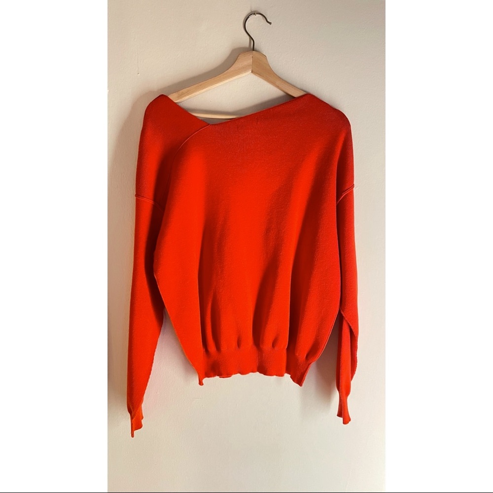 Long sleeve angled sweater